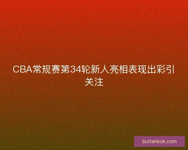 CBA常规赛第34轮新人亮相表现出彩引关注
